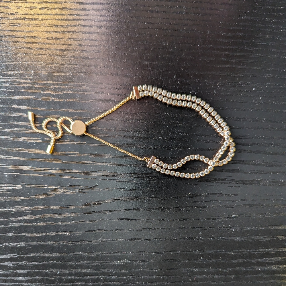 SWAROVSKI Subtle bracelet Round cut, White, Rose gold-tone plated